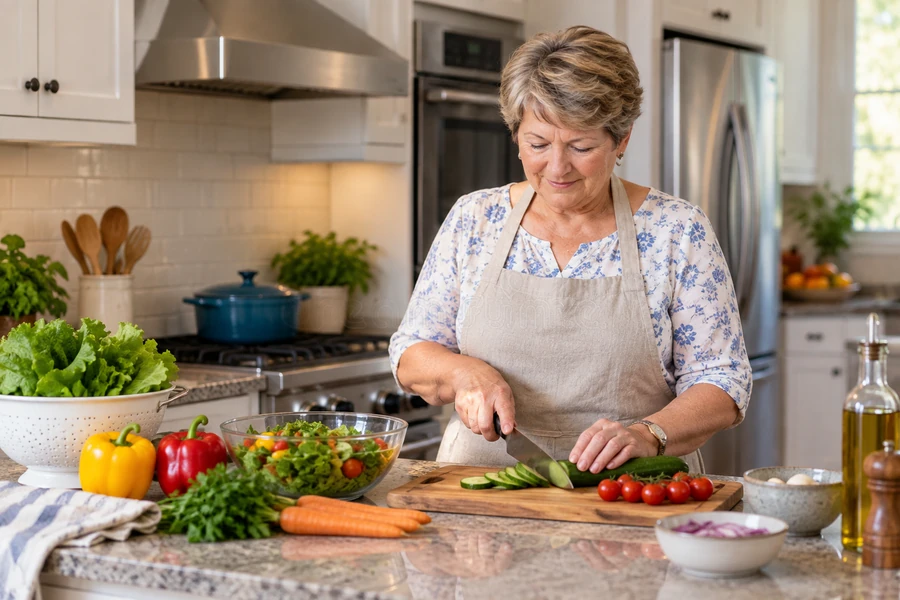 Fresh vegetables and healthy ingredients